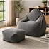 Ergonomic Corduroy Bean Bag Chair | 400 LBS Weight Capacity Lounge Sofa with Back/Arm/Foot/Lumbar/Leg Support